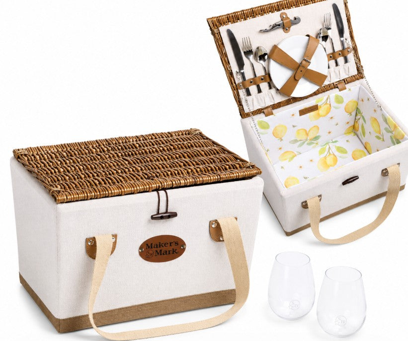 Maker's Mark Picnic Basket for 2