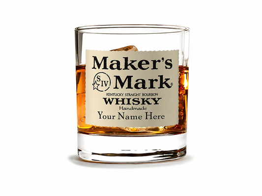 Personalized Whisky Label Rocks Glass
