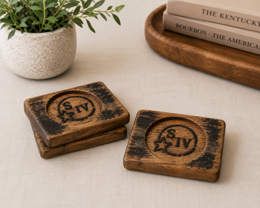 Single Barrel Wood Coaster