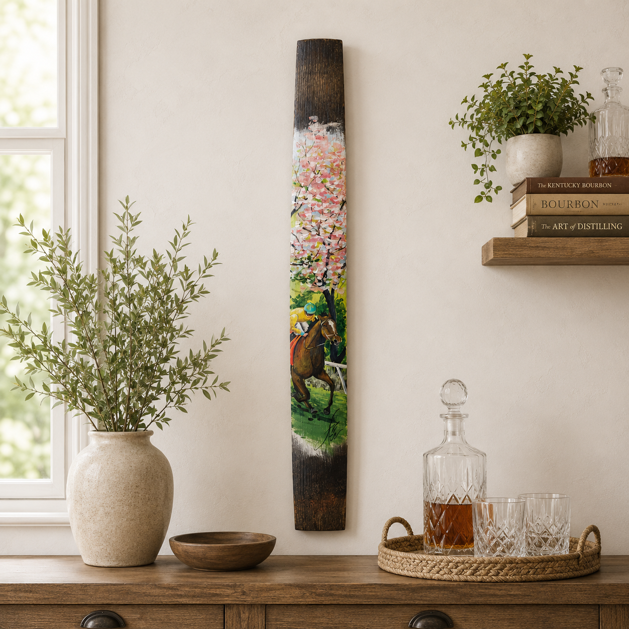 Hand Painted Spring Racing Stave