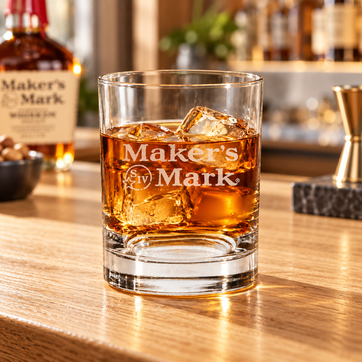 Satin Etched Maker's Mark Glass