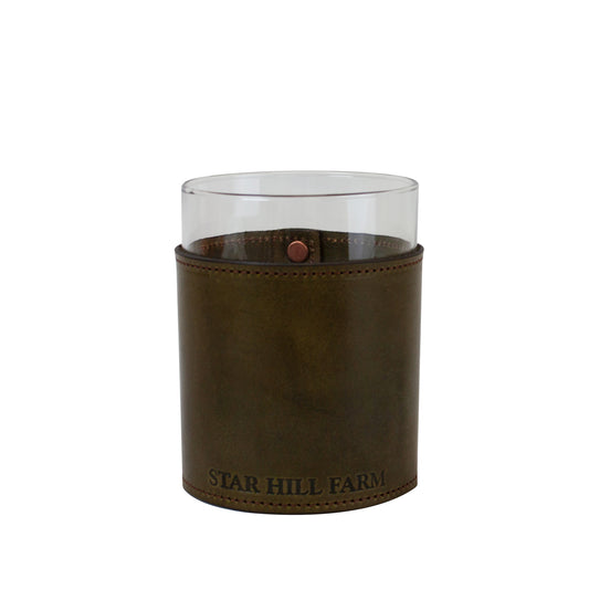 Leather Wrap Rocks Glass
