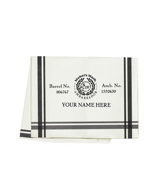 Personalized Ambassador Barrel Plate Bar Towel