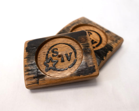 Single Barrel Wood Coaster