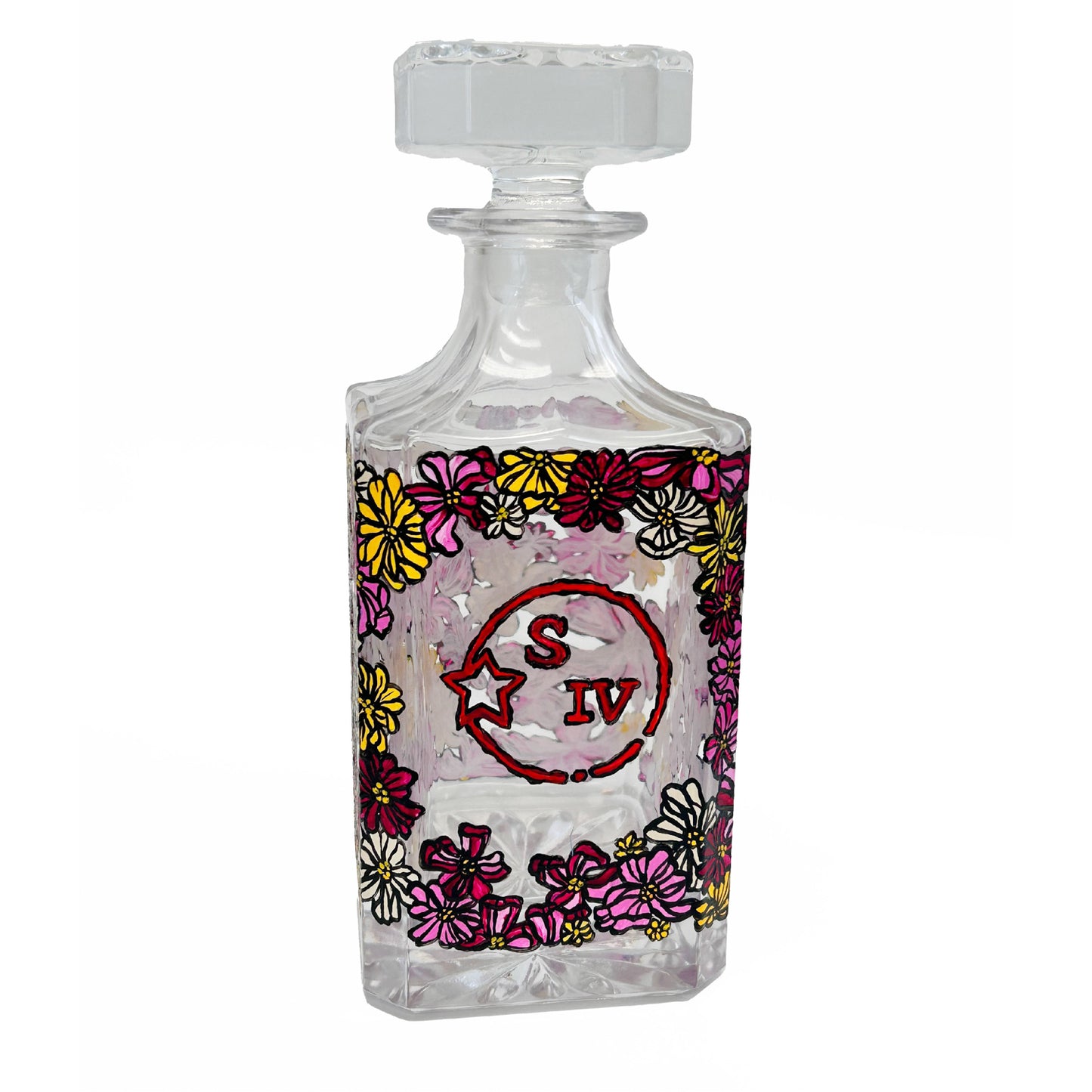 Margie Floral Hand Painted Decanter