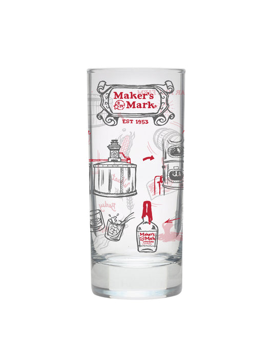 12oz Distillery Process Illustrated Hi Ball Glass