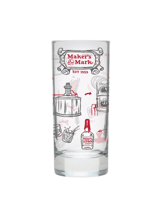 12oz Distillery Process Illustrated Hi Ball Glass