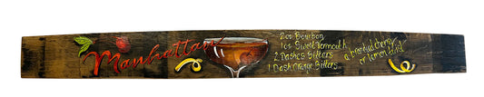 Hand Painted Manhattan Recipe Stave