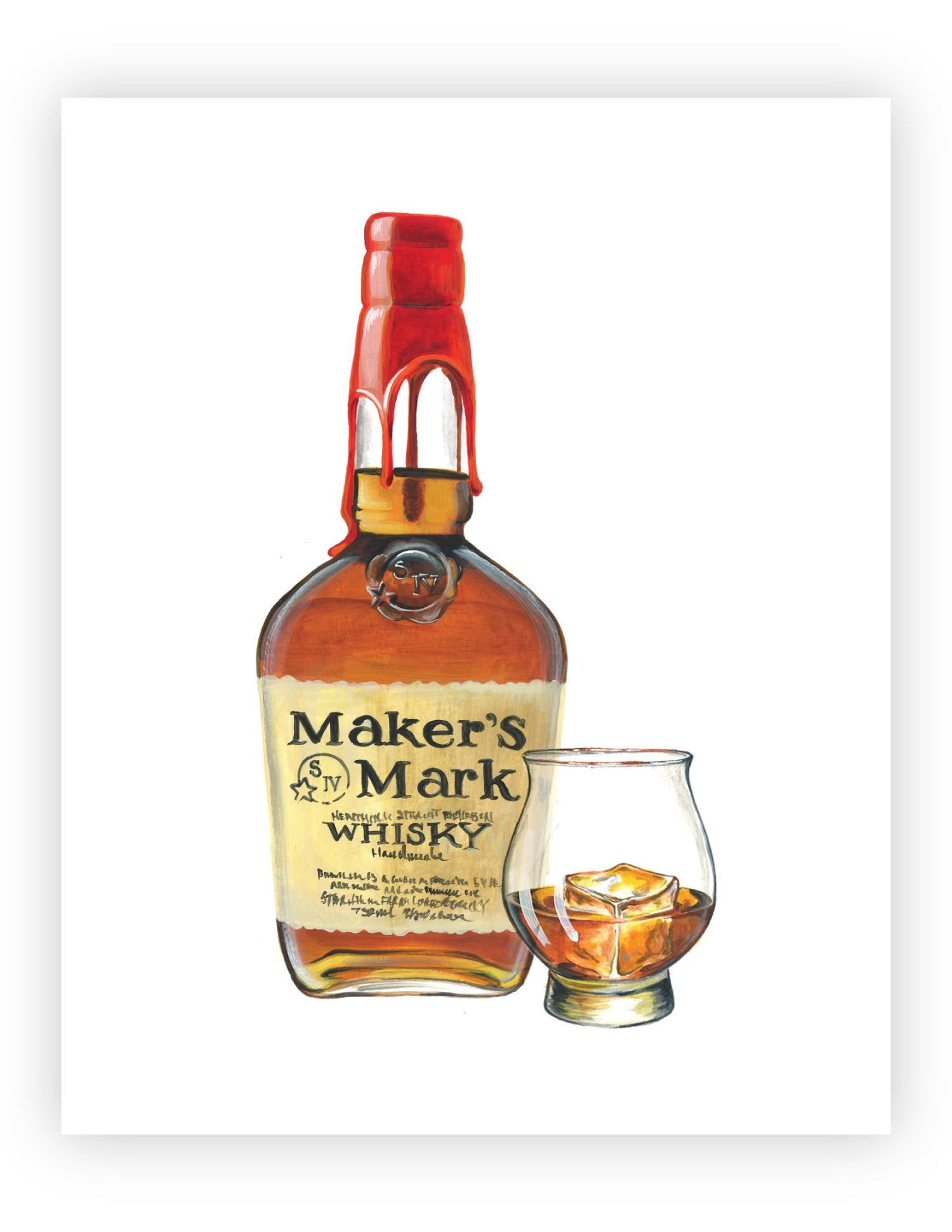 パブミラー　makers mark 絵画 Maker's Mark Bottle Print – makersmarkshop