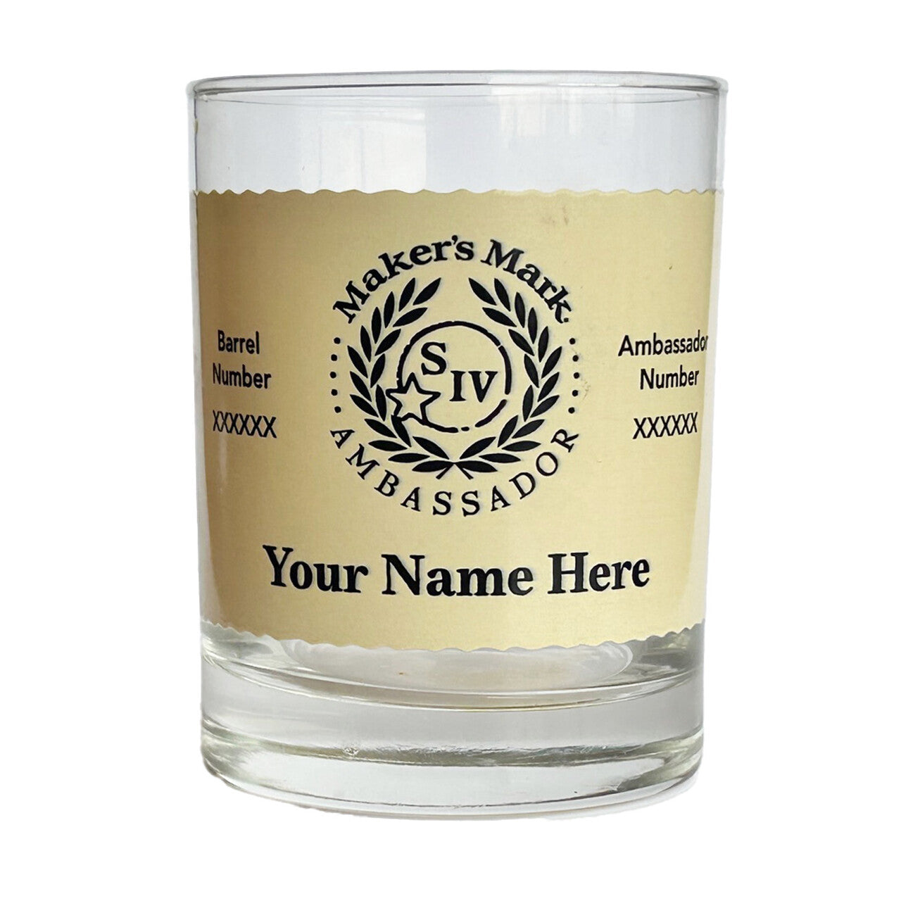 Personalized Ambassador Plate Rocks Glass