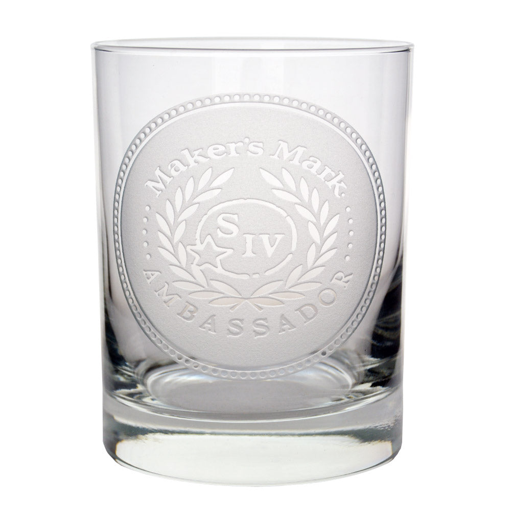 Ambassador Crest Etched Rocks Glass – makersmarkshop