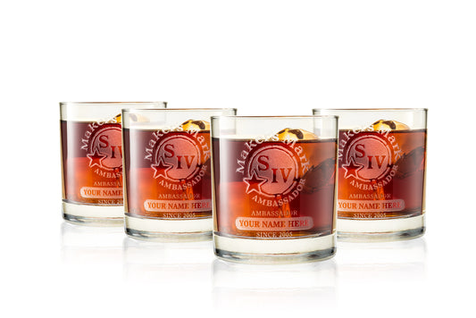 Set of 4 Personalized Ambassador Rocks Glasses